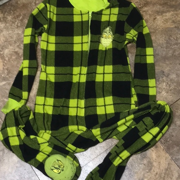 Grinch footie zip up pajamas - Picture 1 of 13